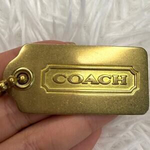 2" y2k COACH Vintage metal Fob Bag Charm Hang tag Hangtag